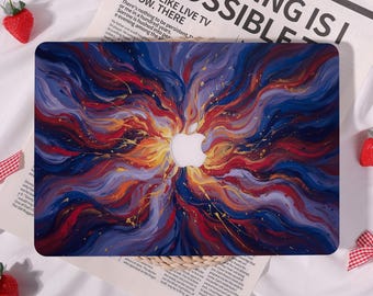 Flame Swirl Unique Hard Matte Laptop Case for MacBook Pro 16/14/13,Macbook Air 13/15 2025,Ret 12/15,Neo,M3 M4 M5 Pro,M5 Max,Custom Gift