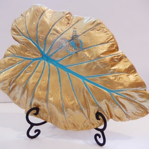 Concrete Elephant Ear Leaf Casting Metal Butterfly
