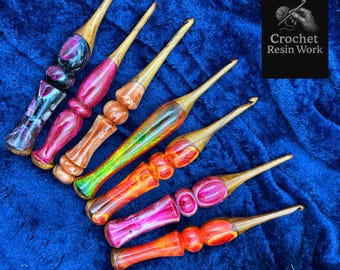 Ganchillos de resina de madera hechos a mano - Diseños únicos y coloridos