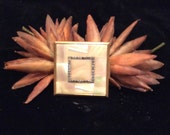 Vintage Elgin Compact, Vintage Elgin American Mother of Pearl and Rhinestone Powder Compact Mirror, Vintage Makeup Cosmetics Face Powder