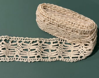 Vintage Ivory Cotton Lace Trim Edging