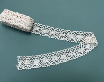 Vintage White Cotton Lace Trim Edging