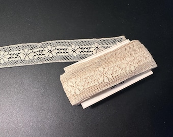Vintage Ivory French Lace Trim, Vintage Crafting Sewing Supplies