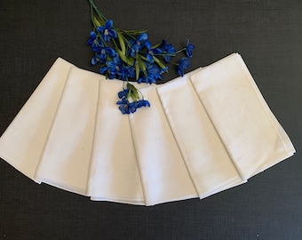 Vintage 1970s Semi Sheer Pretty White Napkins Set of Six
