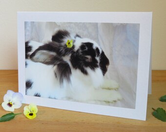 Bunny Flower Girl II - Birthday / Easter / Wedding Greeting Card for Rabbit Lovers