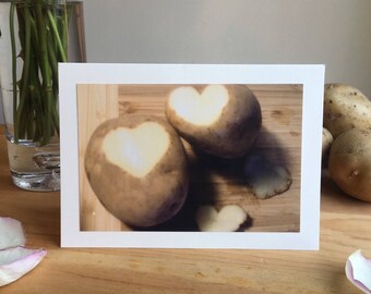 Potato Hearts - Valentine Card, Anniversary Card, Love Card, Birthday Greeting Card