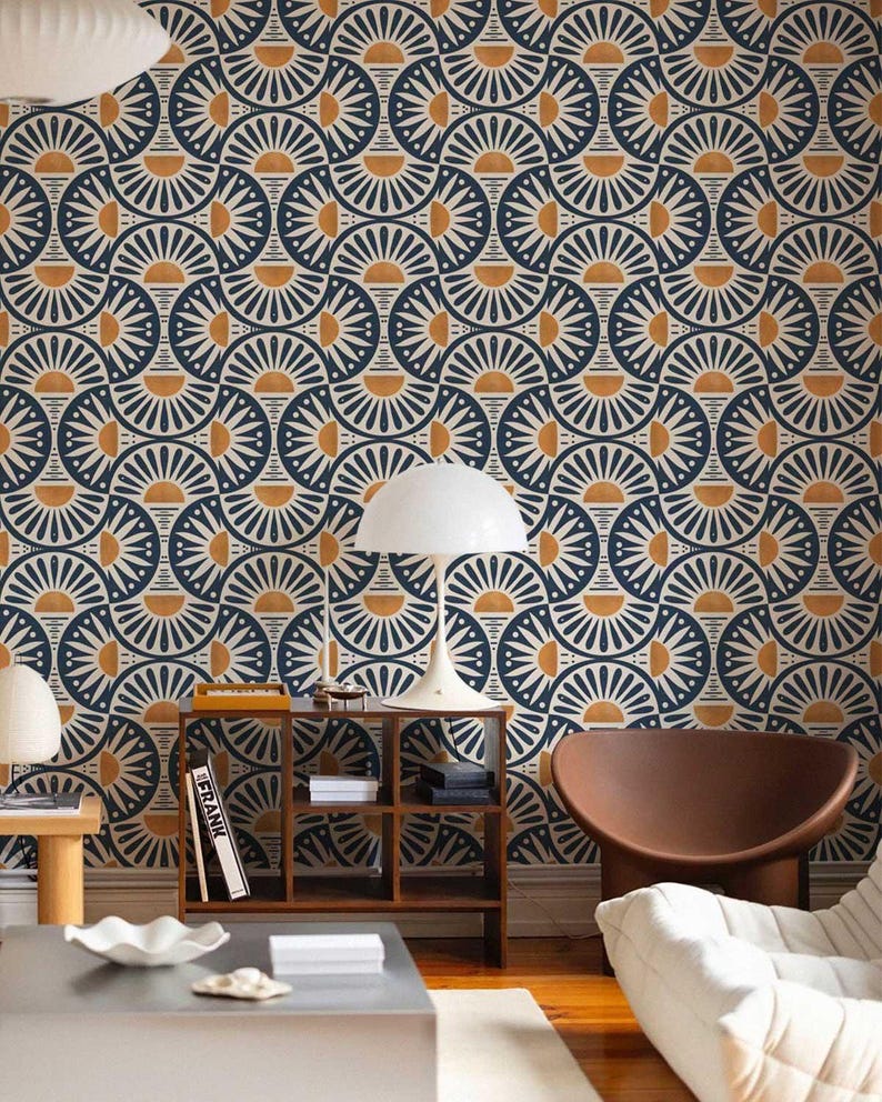 Geometric accent wall home design inspiration
