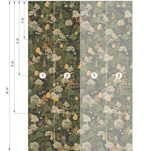 Dark Botanical Forest Wallpaper, Vintage Woodland Pattern, Moody Nature Wall Decor, Roll Wallpaper zdjęcie 9