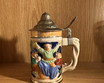 人形　GRUSS aus　Wien Vintage Ceramic Beer Stein 