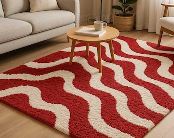 Handmade Wool Tufted Rug, Modern Abstract Design, Custom Carpet 8x10