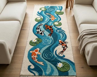 Koi Pond Fish Runner Rug