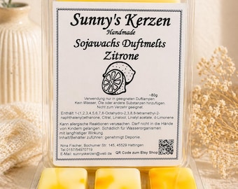 Zitrone Duftmelts aus Sojawachs, Wax Melts handgemacht, Raumduft für Duftlampe, Zitronen Duft , Duftwachs