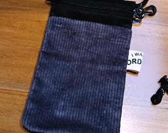 Handmade Corduroy Phone Bag with 2 Compartments in 3 Designs