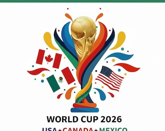 2026 World Cup Trophy SVG PNG, Football Tournament Graphics, USA Canada Mexico Soccer Badge Clipart, T-Shirt Design Download