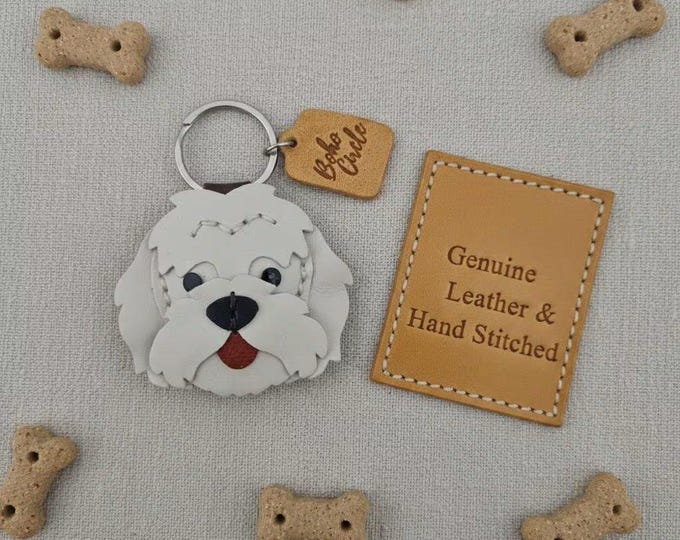 Leather Westie Keyring | West Highland White Terrier Personalised Pet Memorial Gift