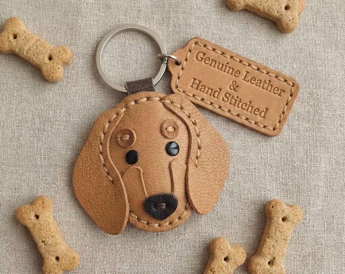 Handmade Vizsla Leather Keyring