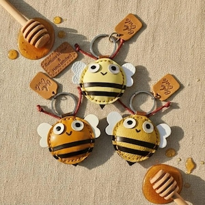 Handgemachte Biene Schlüsselanhänger: Taschenanhänger