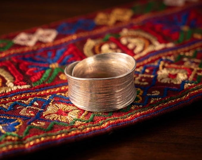 999 Fine Silver Ring, Karen Hill Tribe Hand Hammered Wrap Band