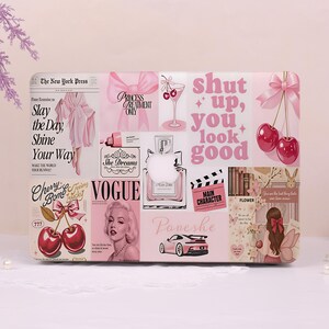 Cherry Pink Bow Matte Hard Plastic Case for 2025 2026 Macbook Air 13/15,New Pro 14/16,Neo A18,M4/M5,Ret 13/15,Protective Apple Laptop Cover