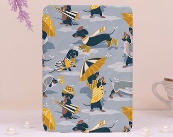 Dachshund Rain Personalized E-Reader Case with HandStrap Fits Kindle 10/11/12th,Kindle Colorsoft,Paperwhite 12/11/10th,Kobo Clara,Kobo Libra