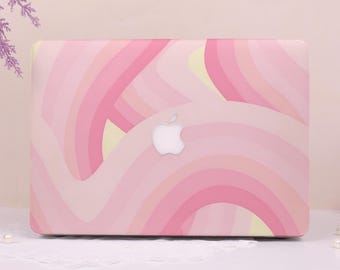 Pink Swirls Matte Hard Plastic Case for 2025 2026 Macbook Air 13/15,New Pro 14/16,Neo A18,M4/M5,Ret 13/15,Protective Apple Laptop Cover
