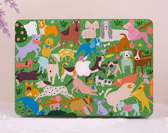 Puppy Meadow Matte Hard Plastic Case for 2025 2026 Macbook Air 13/15,New Pro 14/16,Neo A18,M4/M5,Ret 13/15,Protective Apple Laptop Cover