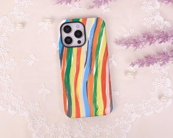 Rainbow Tough Dual Layer iPhone Case,Magnetic Protective Cover,iPhone 17 16 15 14 13 Pro Max Mini Plus,Matte/Glossy Finish,Magsafe Case