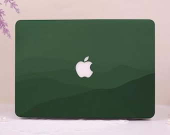 Green Waves Matte Hard Plastic Case for 2025 2026 Macbook Air 13/15,New Pro 14/16,Neo A18,M4/M5,Ret 13/15,Protective Apple Laptop Cover