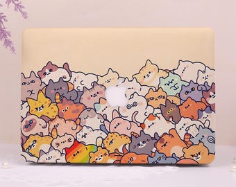 Lovely Animal Matte Hard Plastic Case for 2025 2026 Macbook Air 13/15,New Pro 14/16,Neo A18,M4/M5,Ret 13/15,Protective Apple Laptop Cover
