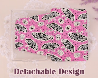 Skull Pink MagSafe Case,Detachable Cover With Clear Back,Kindle Colorsoft Paperwhite 12/11/10th,Auto Sleep&Wake,Magnetic Kindle Sleeve