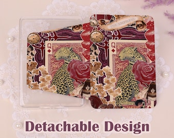 Leopard Rose MagSafe Case,Detachable Cover With Clear Back,Kindle Colorsoft Paperwhite 12/11/10th,Auto Sleep&Wake,Magnetic Kindle Sleeve