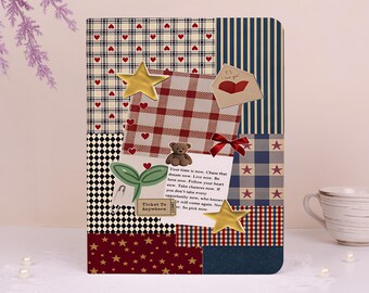 Retro Patchwork Custom iPad Case Fit iPad A16,iPad 8/9/10th,Mini 5/6/7th,Air 5/6/7th 11'' 13'',Pro 2024 2025,Personalized Gift Just for You