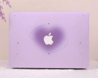 Purple Heart Matte Hard Plastic Case for 2025 2026 Macbook Air 13/15,New Pro 14/16,Neo A18,M4/M5,Ret 13/15,Protective Apple Laptop Cover