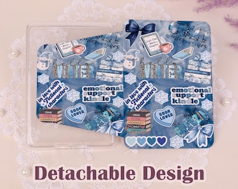 Snowman Blue MagSafe Case,Detachable Cover With Clear Back,Kindle Colorsoft Paperwhite 12/11/10th,Auto Sleep&Wake,Magnetic Kindle Sleeve