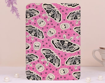 Skull Pink Personalized E-Reader Case with HandStrap Fits Kindle 10/11/12th,Kindle Colorsoft,Paperwhite 12/11/10th,Kobo Clara,Kobo Libra