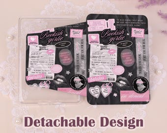 Black Pink Bow MagSafe Case,Detachable Cover With Clear Back,Kindle Colorsoft Paperwhite 12/11/10th,Auto Sleep&Wake,Magnetic Kindle Sleeve