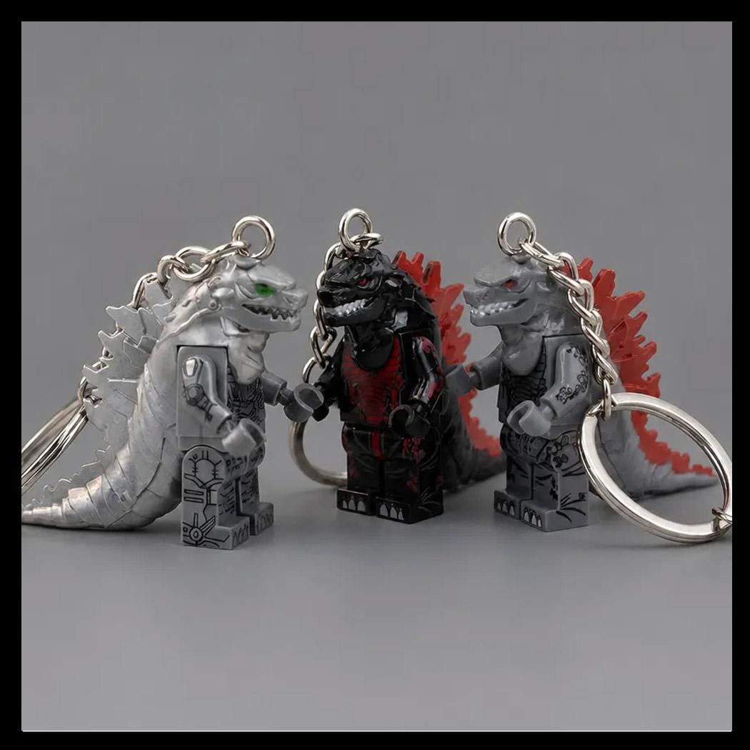 Godzilla Keychain - Etsy