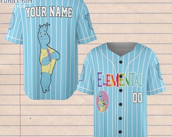 Custom Water Element Baseball Jersey, Personalized Name Number Shirt, Cartoon Element Character Jersey