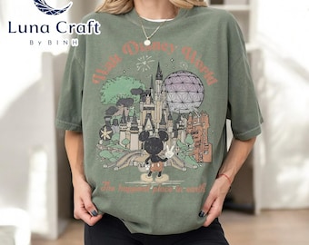 Retro Mickey Disneyworld Comfort Colors Shirt, Walt Disneyworld Shirt, Mickey And Friends Shirts, Disney 2026 Trip, Disneyworld Matching Tee