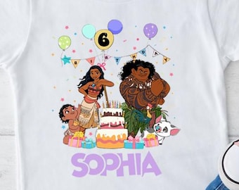 Moana Princess Birthday PNG Custom Name Maui Birthday Girl Disney Trip Shirt Design Download