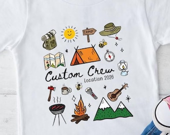 Custom Camping Crew 2026 PNG, Matching Cousin Camp Shirt, Kids Summer Design Digital Download