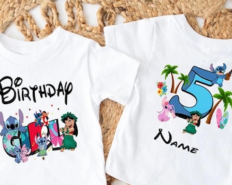 Stitch Birthday PNG Custom Name Lilo Angel Birthday Girl Magical Kingdom Shirt Design Download