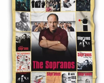 The Sopranos Fleece Blanket, Tony Soprano Throw, Mafia TV Series Decor, Cozy Fan Gift, Vintage Show Bedding, Christmas Present