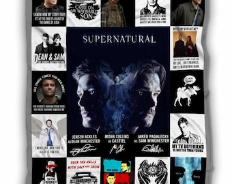 Supernatural Dean Sam Winchester Fleece Blanket, Cozy Fan Throw Gift