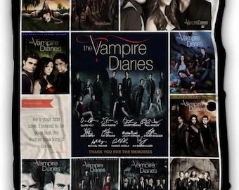 Damon Salvatore Fleece Blanket, The Vampire Diaries Bedding, Cozy TV Series Decor, Vampire Lover Gift, Soft Fan Blanket