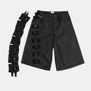 Layered Denim Shorts | Wide Leg Streetwear Bottoms | Daily Wear | Y2K Urban Style

Layered denim shorts with wide leg Y2K urban streetwear style