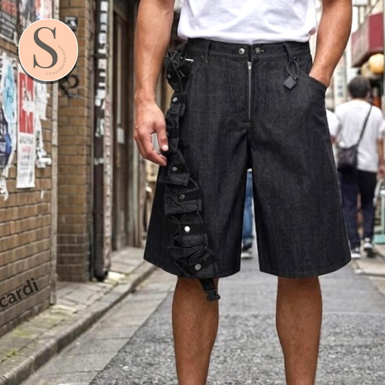 Layered Denim Shorts | Wide Leg Streetwear Bottoms | Daily Wear | Y2K Urban Style

Layered denim shorts with wide leg Y2K urban streetwear style