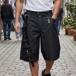 Layered Denim Shorts | Wide Leg Streetwear Bottoms | Daily Wear | Y2K Urban Style

Layered denim shorts with wide leg Y2K urban streetwear style