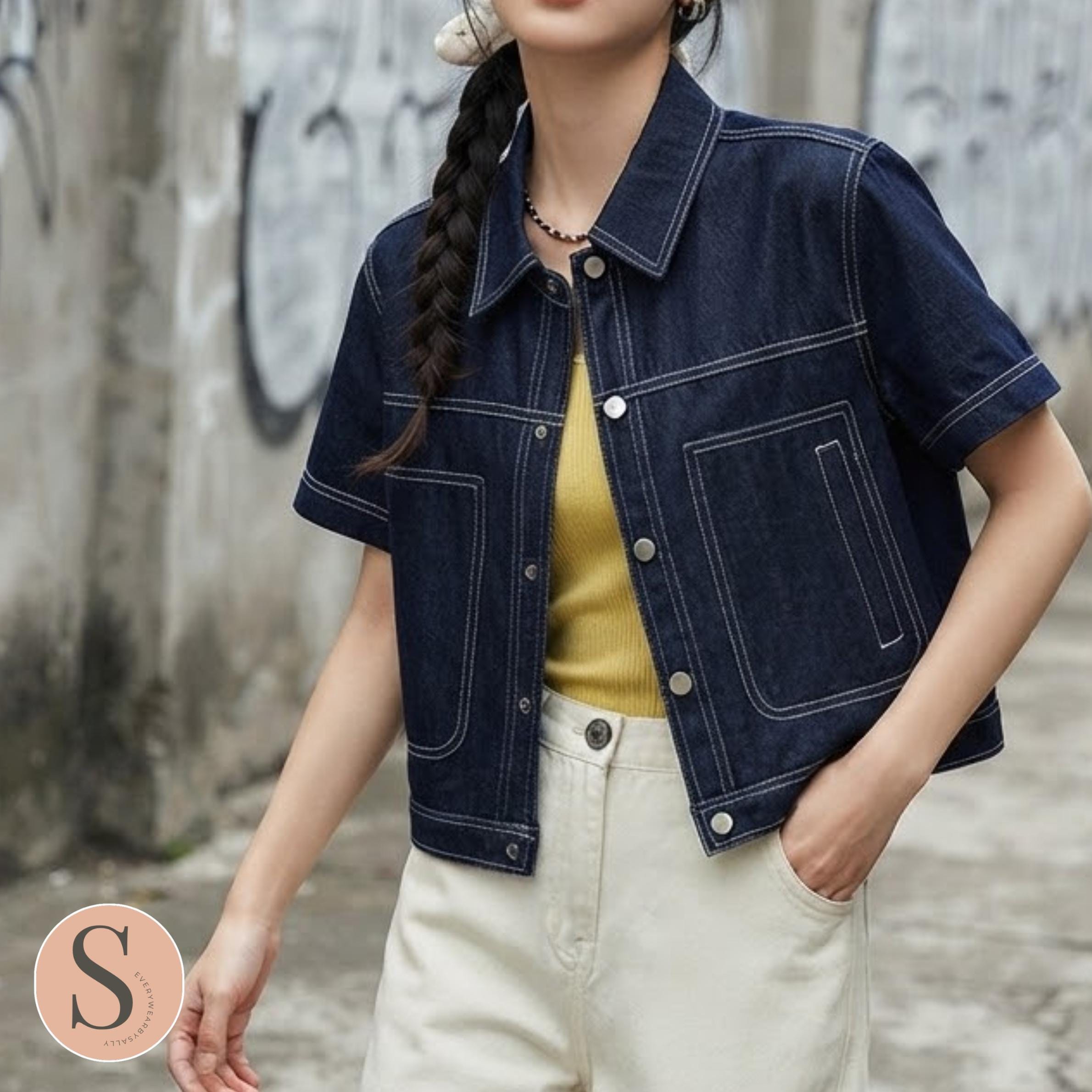 Y2k Cropped Denim Jacket - Etsy