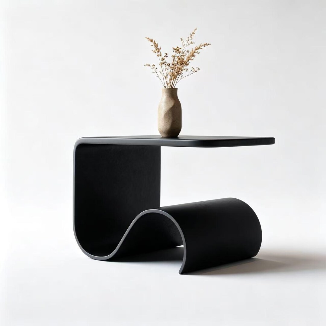 Modern Abstract Art S-shaped Side Table, Handcrafted Art Decorative ...